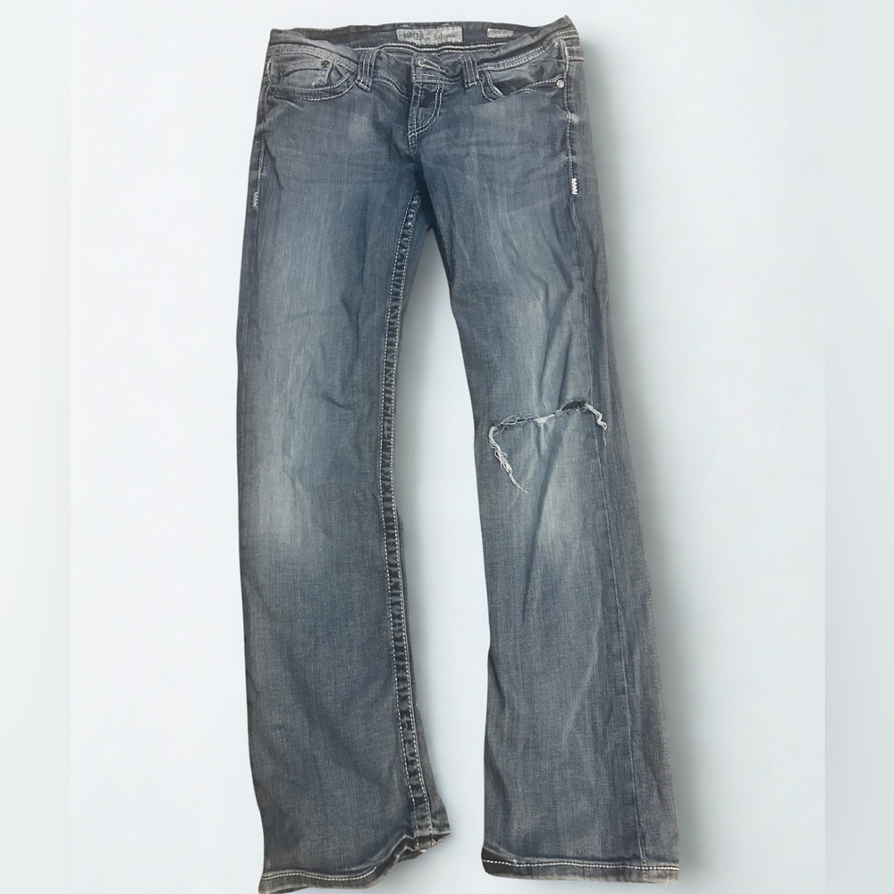 BKE Sabrina Women's Blue Jeans Size 29R, Distressed,  29x 31.5